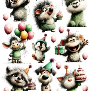 Arkusz dodatków do wycinania - Impreza 14 - Urodzinowe zwierzęta