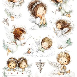 Arkusz dodatków do wycinania - Chrzest 04 - Aniołki