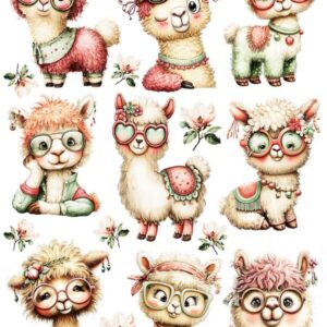 Arkusz dodatków do wycinania - Zwierzęta 07 - Lamy albo alpaki