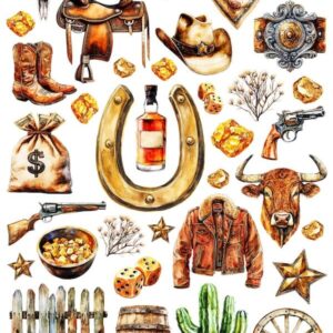 Arkusz dodatków do wycinania - Zawody / Hobby 25 - Western / Dziki zachód / Kowboj