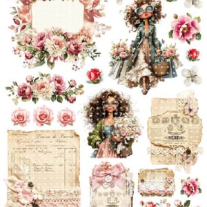 Zestaw - Make a Card  01 - Vintage Rose - Arkusz dodatków do wycinania