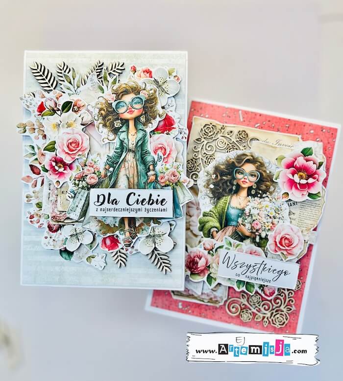 Zestaw - Make a Card 01 - Vintage Rose - Arkusz dodatków do wycinania - obrazek 4