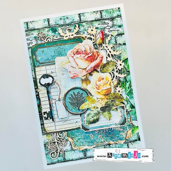 Zestaw - Make a Card 02 - Green Rose - Arkusz dodatków do wycinania - obrazek 3