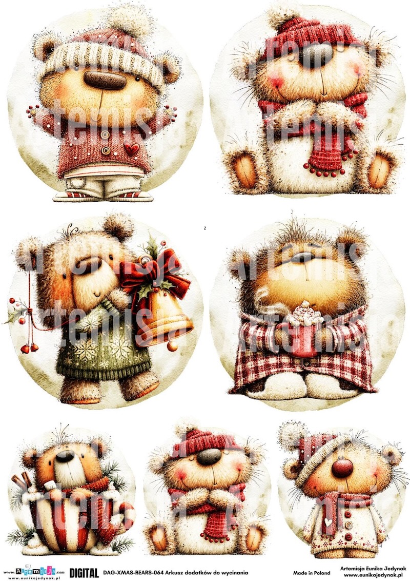 Artemisja Digital - Świąteczne Misie - DAG-XMAS-BEARS-064