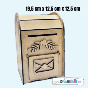 Skrzynka na listy do Św. Mikołaja HDF [19,5 cm x 12,5 cm x 12,5 cm]