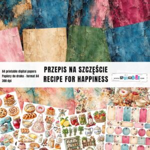PRZEPIS NA SZCZĘŚCIE - ZESTAW PAPIERÓW DO DRUKU ARTEMISJA DIGITAL - 16 arkuszy